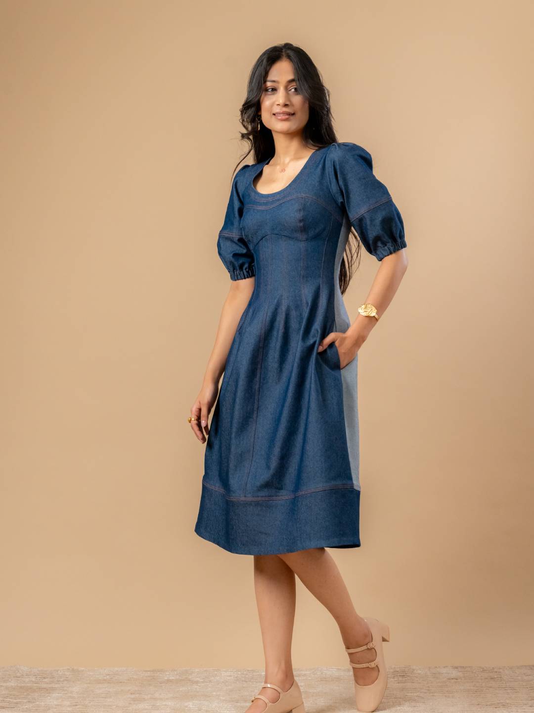 Isabelle Upcycled Denim Dress